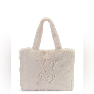 Victoria's Secret Faux-Fur Tote Candlelight- NWT